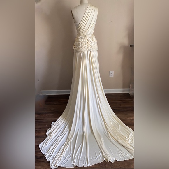 Della Giovanna Ivory 2 piece Draped Bridal Gown Wedding Dress Size 2 - Picture 8 of 16